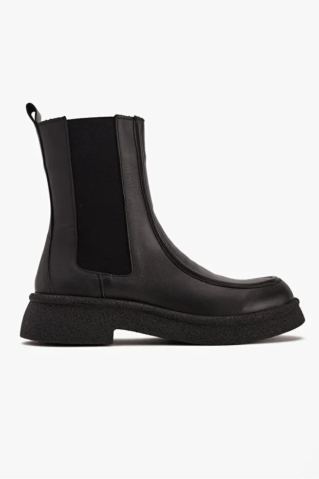 Women's Thick-Soled Chelsea Boots – Genuine Leather & Suede Elastic Side Boots