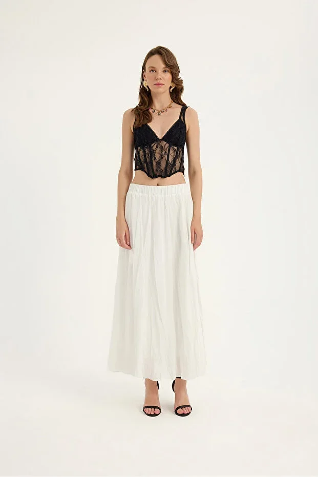 Sevilen Tekstil Long Crush Skirt