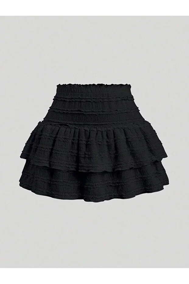 poswicon Mykonos Ruffled High Waist Mini Skirt Shorts