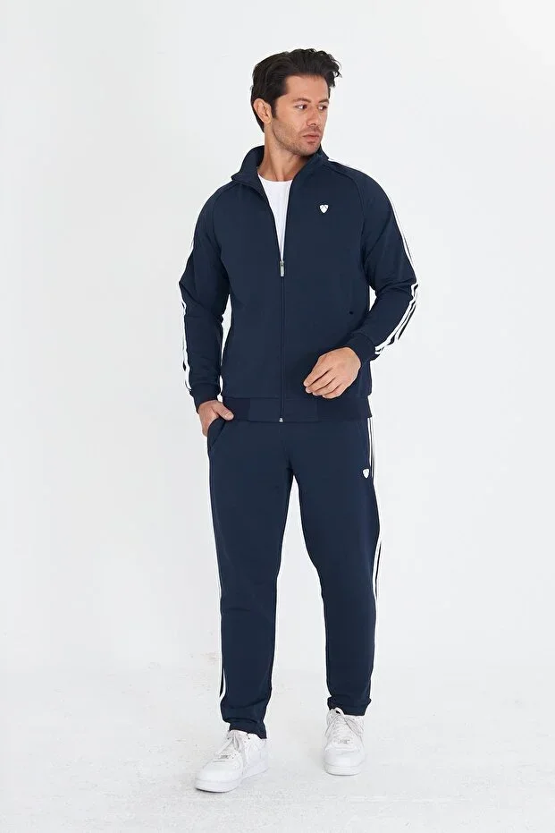 Men's Cotton Tracksuit Navy Blue 201550-L