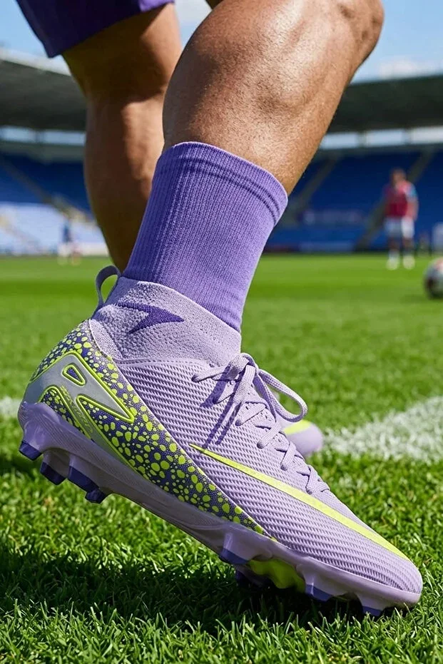 AirBoom Men's Artificial Turf Shoes - Green Field Shoes Purple Cleats - 610