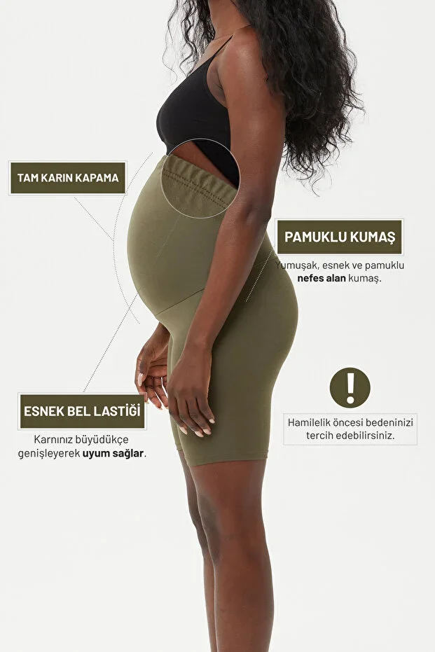 Cotton Elastane Short Shorts Women Maternity Tights 2021