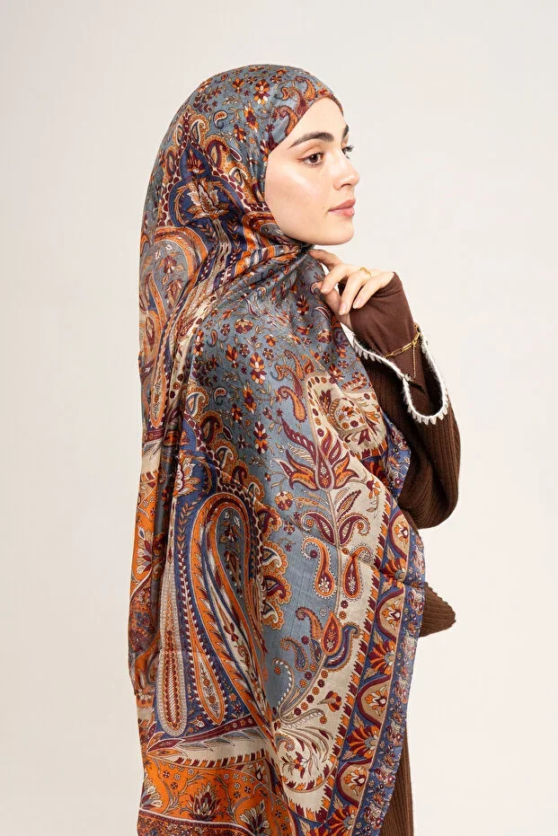 Store Pattern Indian Silk Shawl & Scarf