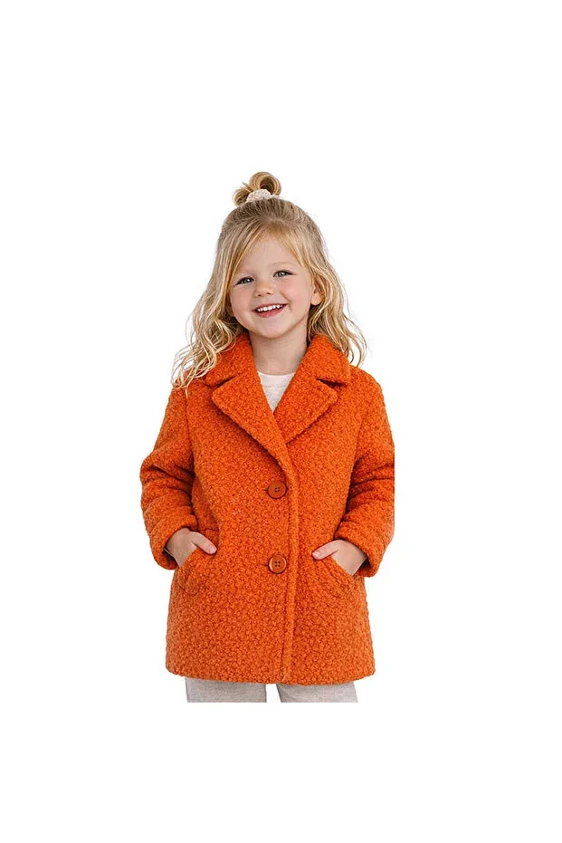 Basic Slim Fit Orange Coat 4-5 Years