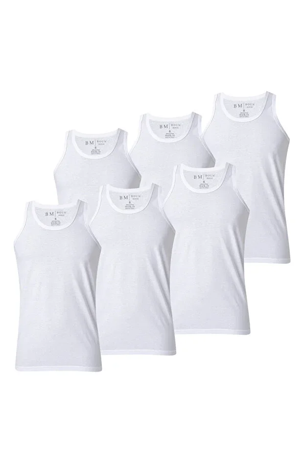 Men's Premium Tank Top 6-Pack Box Combed Cotton Supreme 100% Cotton