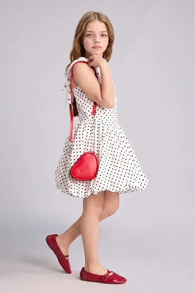 DeFacto Checked Sleeveless Poplin White Dress Girls I4377A826HS