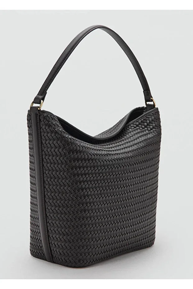 MANGO Woman Shoulder strap trenzado bucket bag