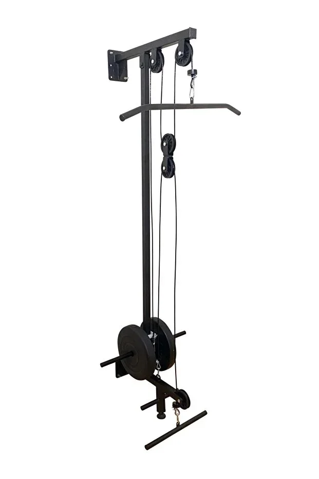 Wall Type Lat Machine Pro Cable Crossover Lat & Row Workout Station Compatible with Brick