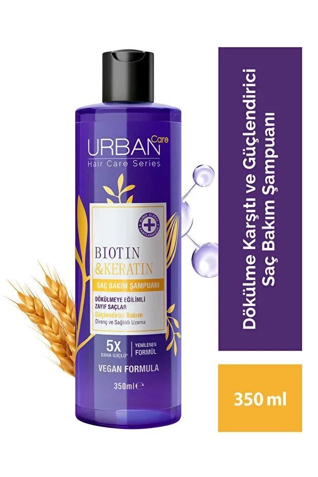 Urban Care Biotin & Keratin Anti-Hair Loss and Healthy Growth Support Hair Care Shampoo - 350 ml - vegan 86806
