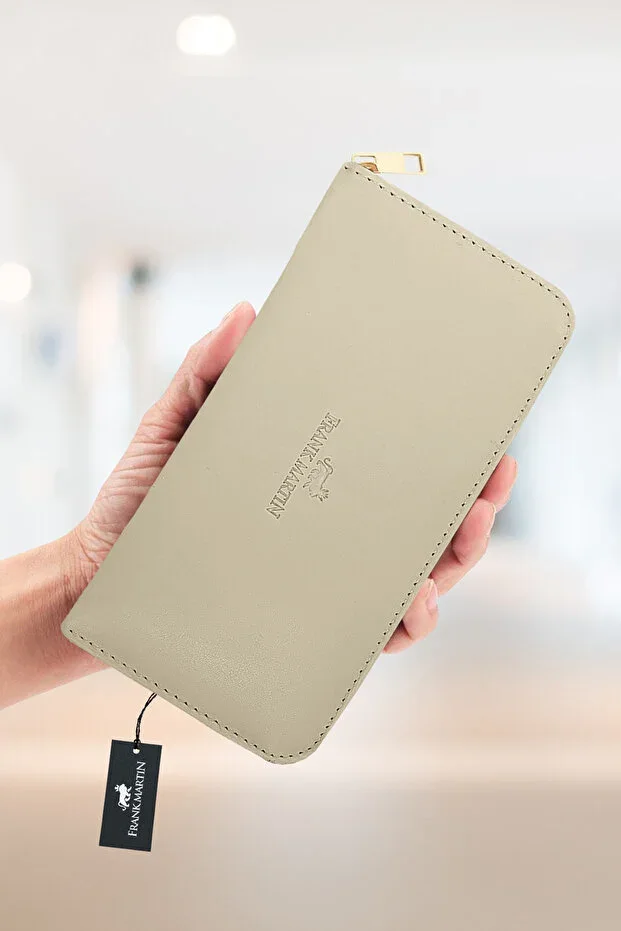 Eva Boxed Leather Coin Paper Money Phone Compartment Zippered Wallet Women's Wallet Cream