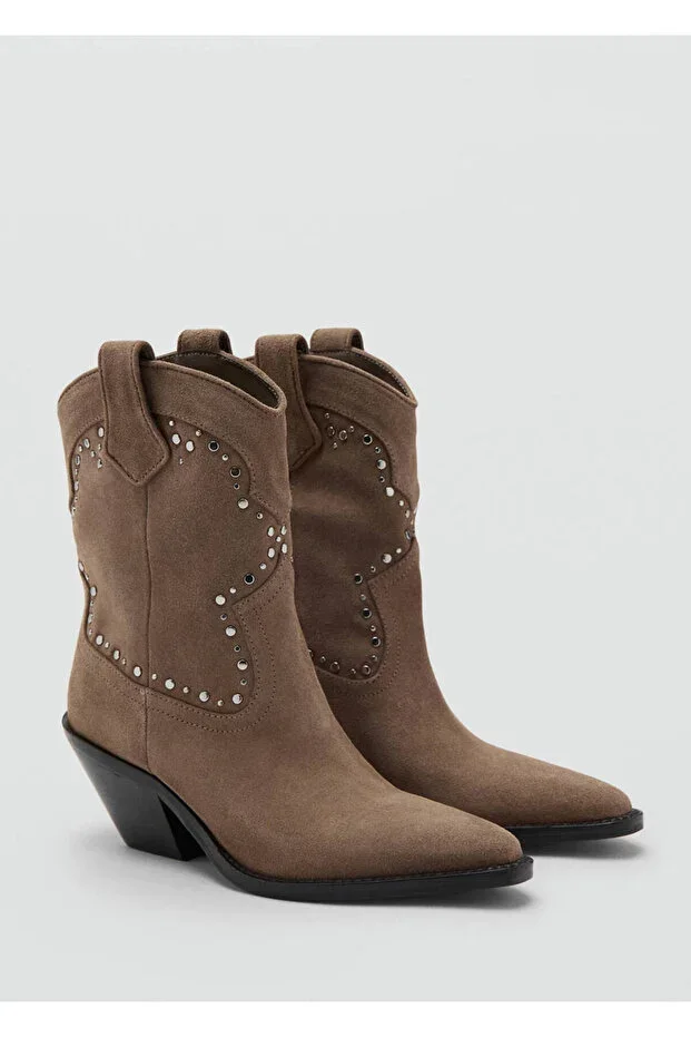 Studded Suede Ankle Boots