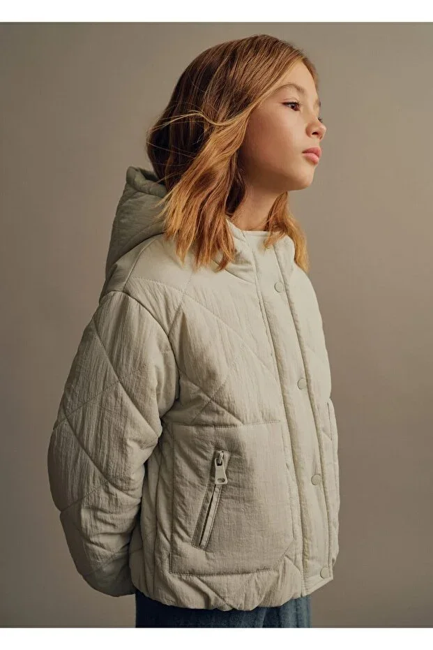 Hooded quilted anorak