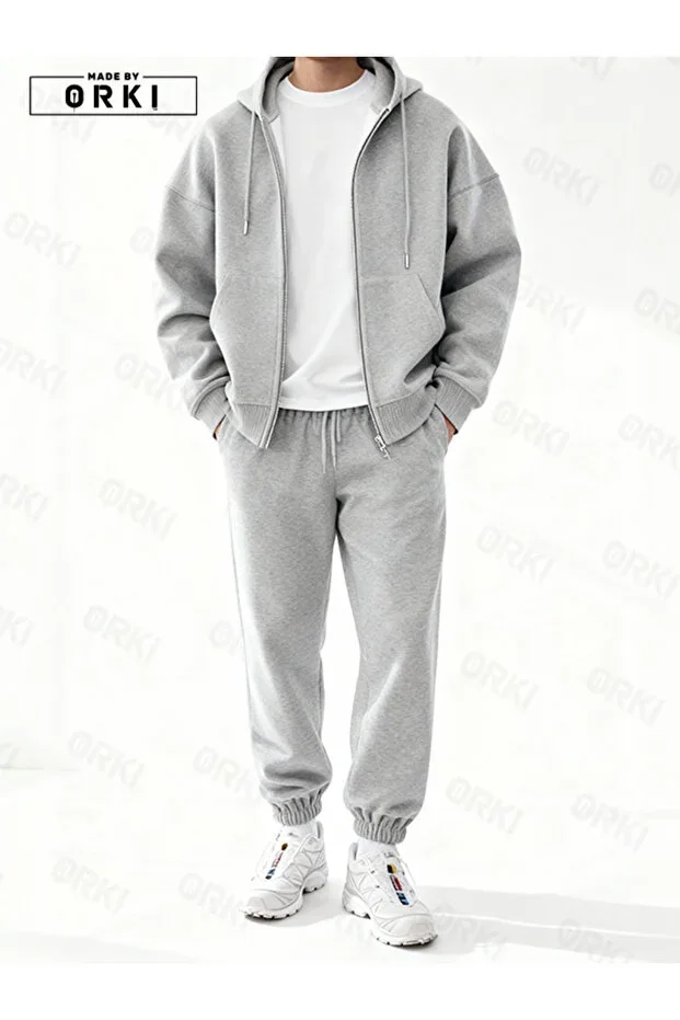 Unisex Oversize Zip-Up Hoodie Tracksuit – Minimal Premium