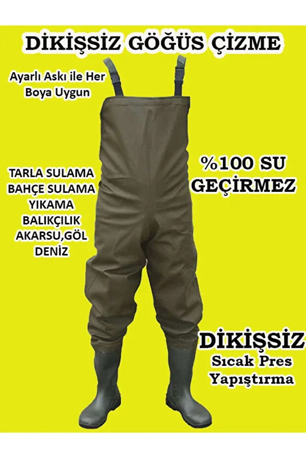Chest Boots, PVC Overalls Boots 100% Waterproof, Stain-proof 55 Micron Seamless Overalls