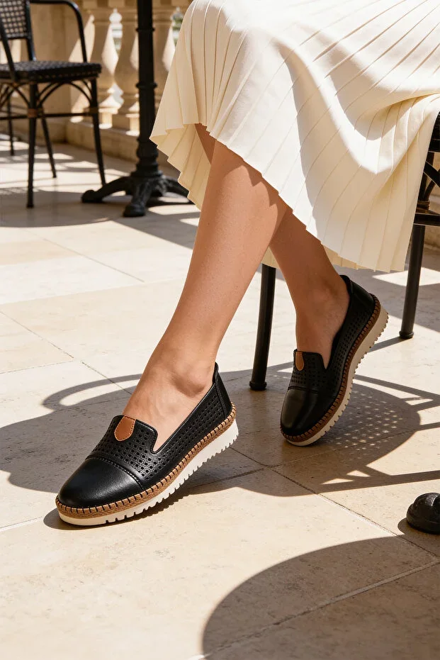 WOMEN'S DAILY PERFORATED BABET SHOES COMFORTABLE SOLE LIGHTWEIGHT ORTHOPEDIC CASUAL CHIC MODEL