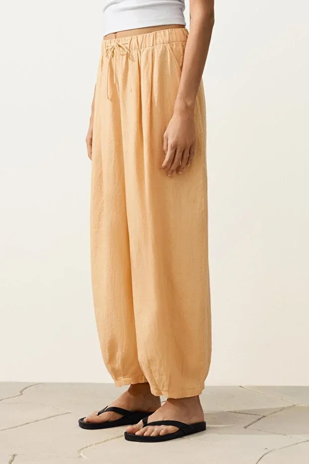 Oysho 100% Linen Balloon Trousers