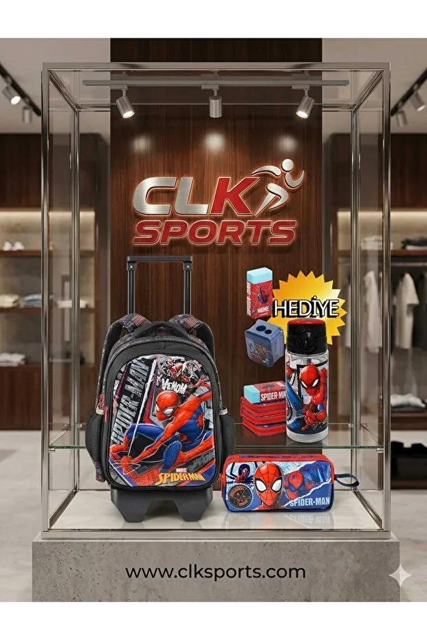 Spider-Man Trolley School Bag Set & Water Bottle Gift