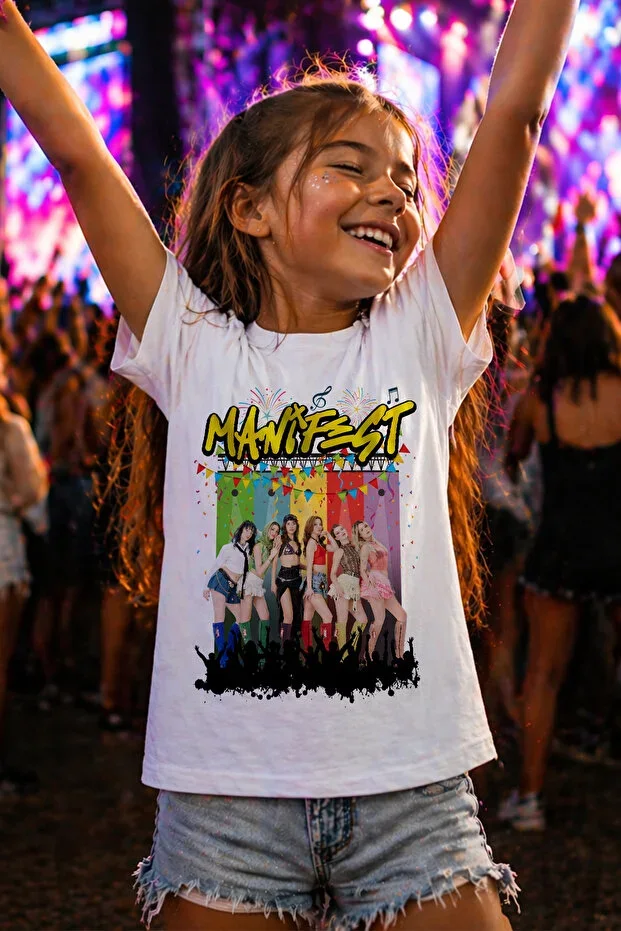 Manifest Pattern Printed Unisex T-shirt for Kids (Boys & Girls)