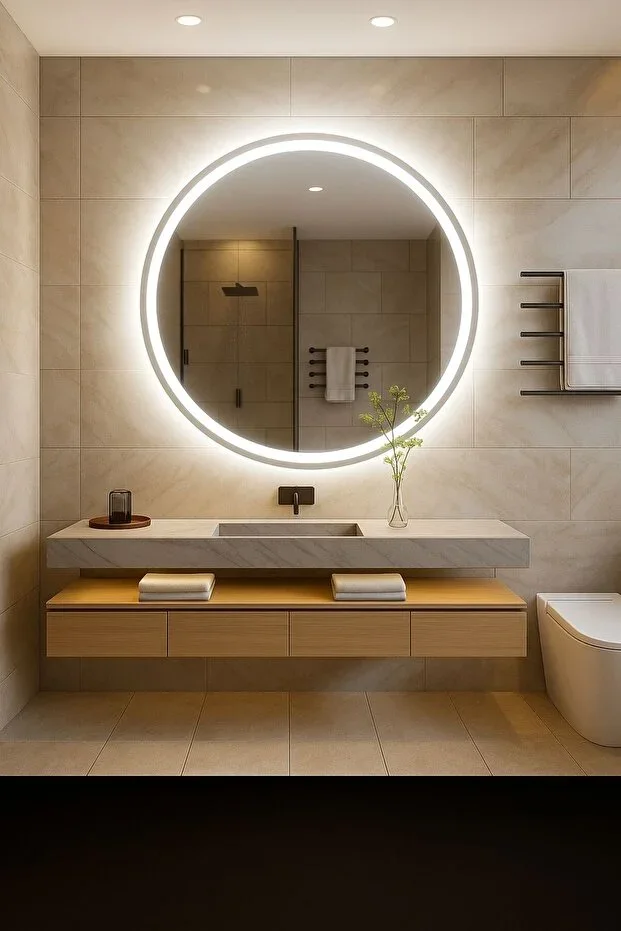 "Endless2" Touch Sensor LED Frosted Decorative Makeup Mirror Bathroom Mirror