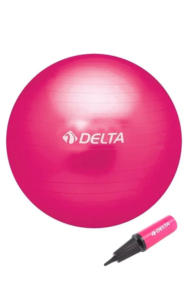55 cm Deluxe Fuchsia Pilates Ball and Pump Set Suitable for Heights Between 140 cm - 159 cm