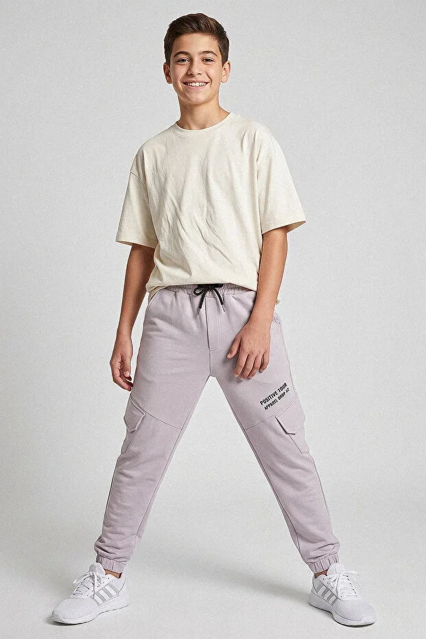 Cargo Pocket Elastic Waist Kids Sweatpants - 26Y 26052