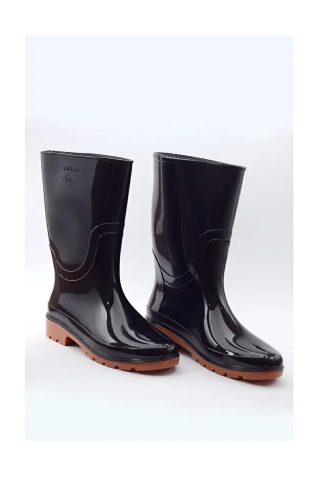 Unisex Reçber Black Waterproof Work, Garden and Rain Boots