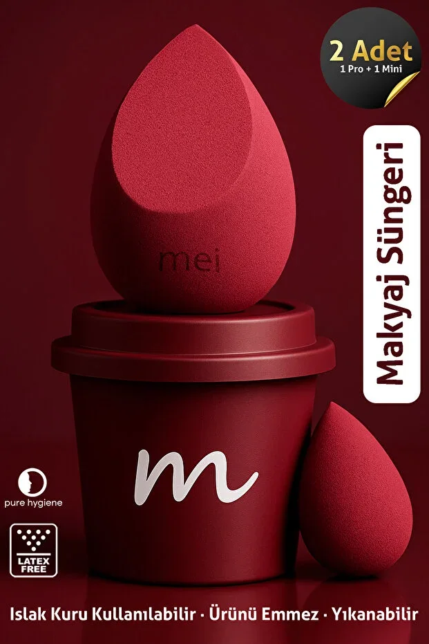 Makeup Sponge Foundation Non-Absorbent Sponge Coffee Cup Hygienic Merlot Pro 1 Mini