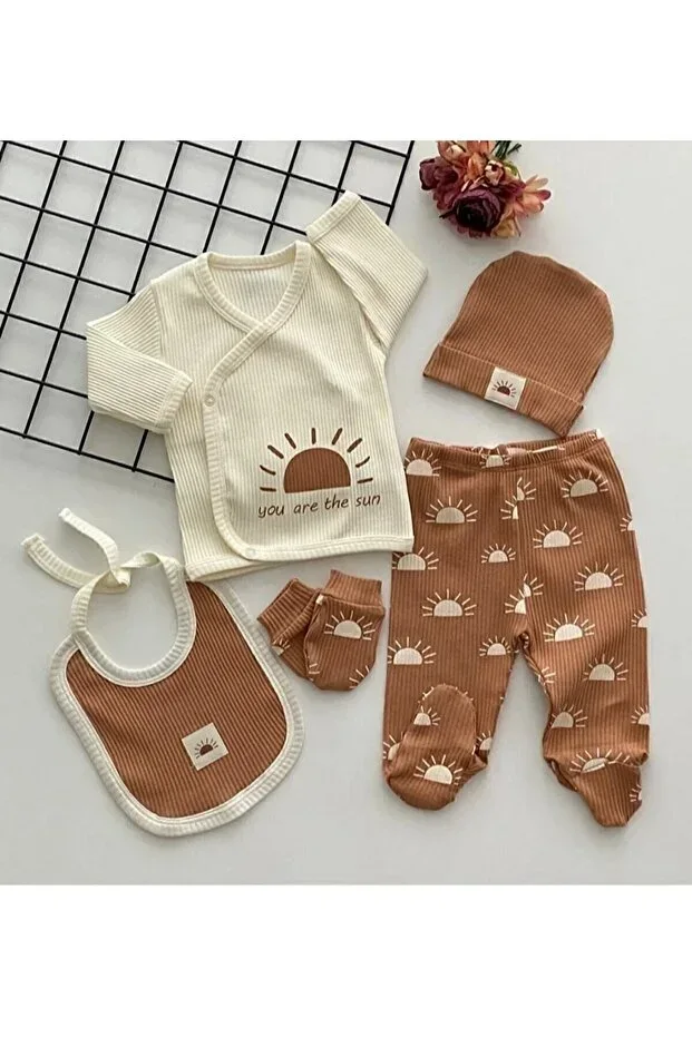 Organic Fabric Ribbed 5-Piece Hospital Exit Set