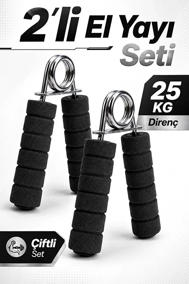 2'li Hand Gripper Set 25 KG Resistance Sponge Handle Hand Arm Wrist and Grip Strengthener Tool