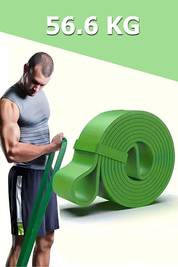 Latex 56 Kg Power Band Muscle Builder Power Resistance Band Cross Training Fitness Band Green