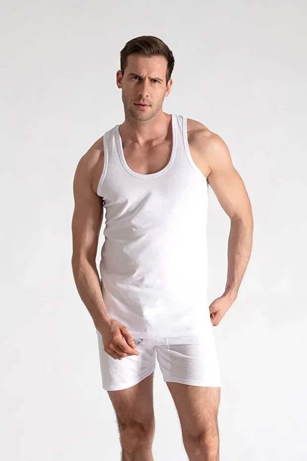 6-Pack 100% Cotton Men's White Tank Top Special Price