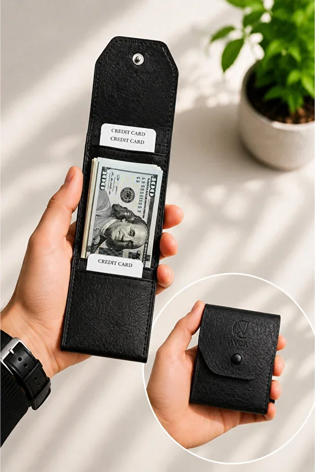 Viral Wallet Men's Vegan Leather Cash Compartment Multi-Card Compartment Elegant Wallet Card Holder