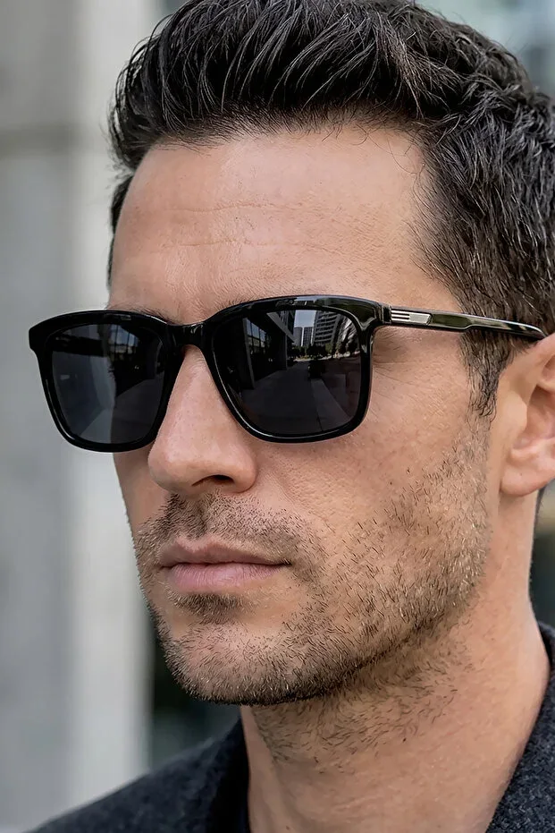 Handmade Acetate - Polarized - UV400 Protected Black Men's Sunglasses 54 Eye Size DKG6286C1