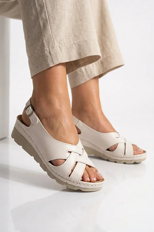 Women's Cross Buckle Platform Heel Sandals | Anatomical Orthopedic Suitable for Daily Wear Women's Sandals