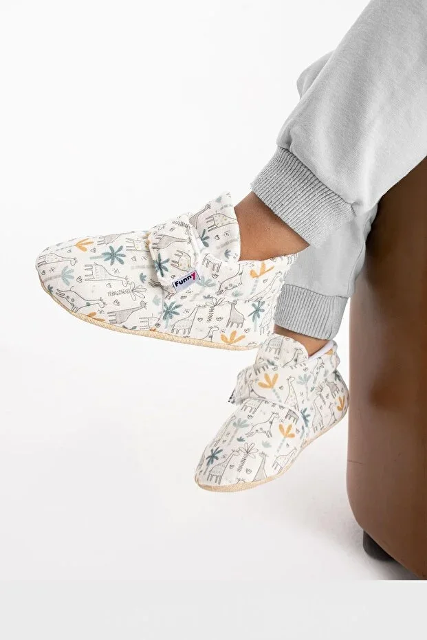 PATTERNED MUSLIN SLIPPERS NON-SLIP ERGONOMIC SOLE COMFORTABLE BREATHABLE VEGAN