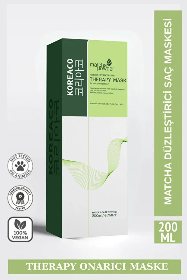 KOREACO Matcha Therapy Miracle Hair Mask | Strengthening Shine Giving Silky Softness 200 ml