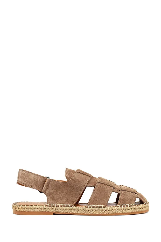 Men's Mink Banded Suede Leather Sandal 26SFD616410