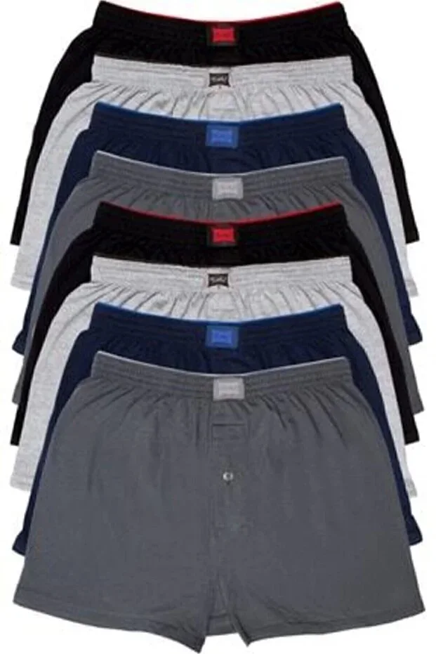 MEN'S PLAIN COMBED COTTON BOXER 6 Pieces