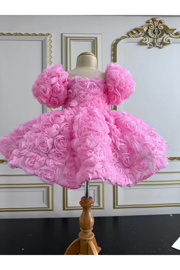 Pink Soft Rose Trend Girl's Special Occasion Birthday Dress