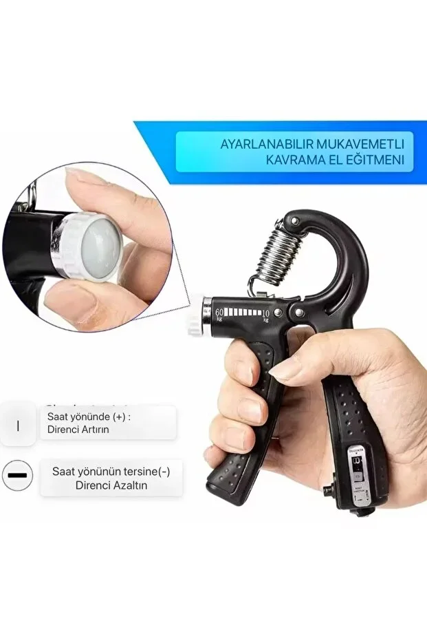 Adjustable Hand Gripper 5-60 Kg With Counter | Hand Wrist Finger Forearm Muscle Strengthener Exercise Tool