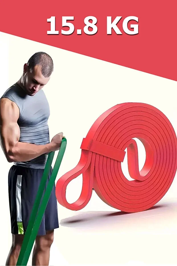Latex 15 Kg Power Band Muscle Developer Strength Resistance Rubber Cross Training Fitness Band Red