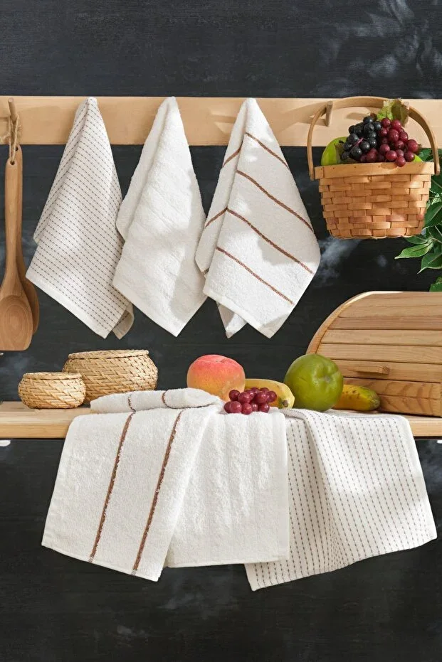 Seher 6-Piece Kitchen and Hand/Face Towel Set 30x50 cm
