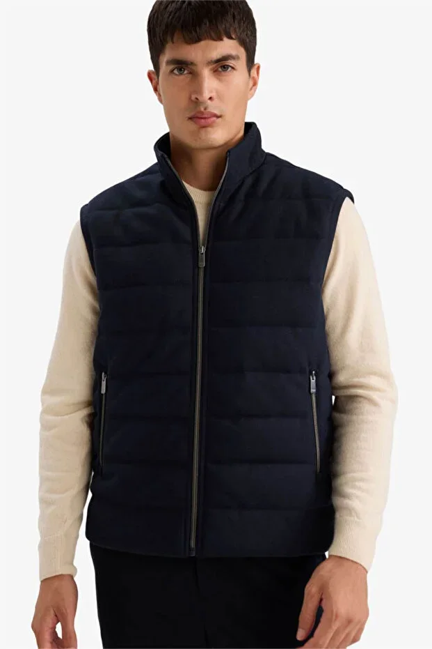 Slim Fit Navy Blue Men's Vest D7536AX/NV106