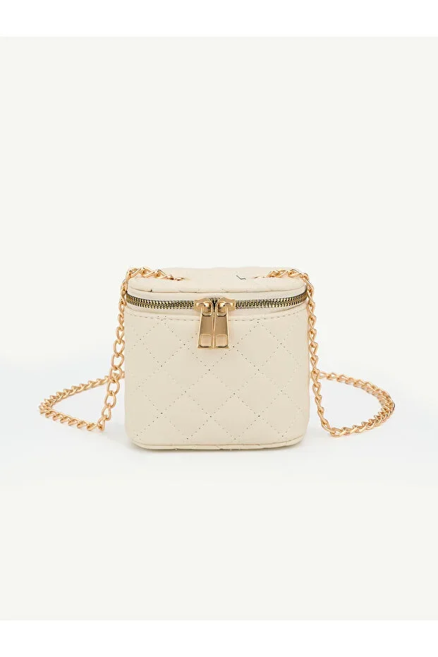 Women's Mini Box Quilted Pattern Chain Strap Crossbody Hand Shoulder Bag