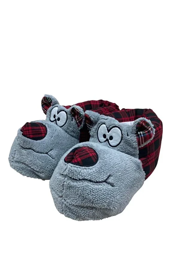 Light Grey-Red Home Slipper Unisex Dog Slipper