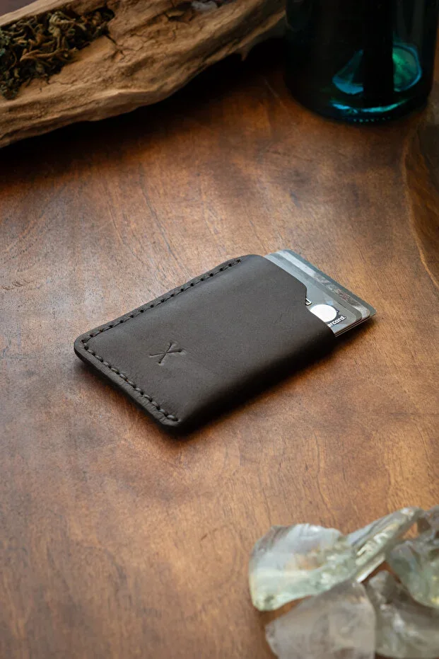 minimal X Simple Cardholder - simple, thin, stylish, durable - genuine leather handmade