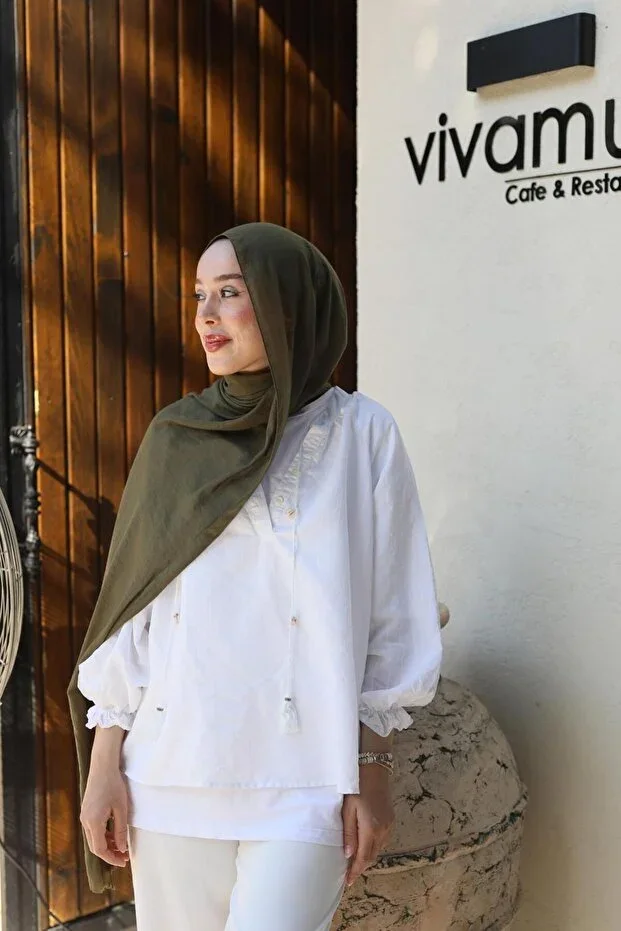 Neo Cotton Shawl Henna Green