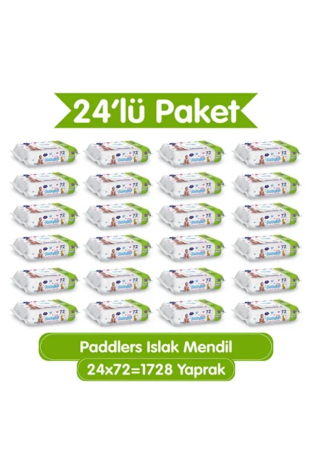Wet Wipes 1728 Sheets (24 Packs x 72’s) Case - Soft Texture 0% Paraben