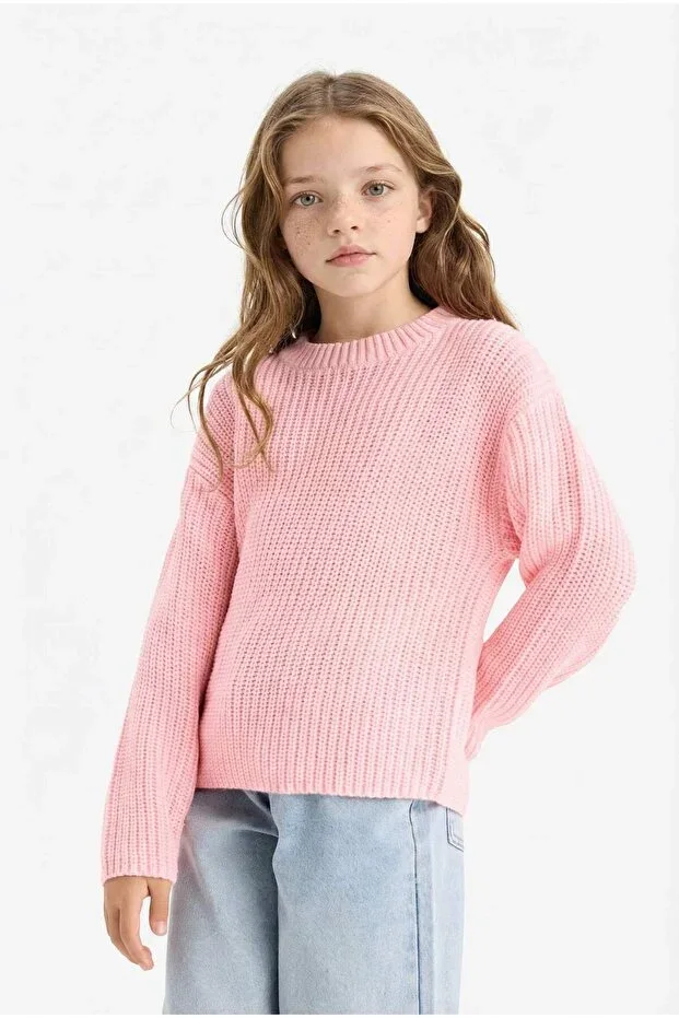 Standard Fit Crew Neck Tricot Sweater Girls C6909A825AU