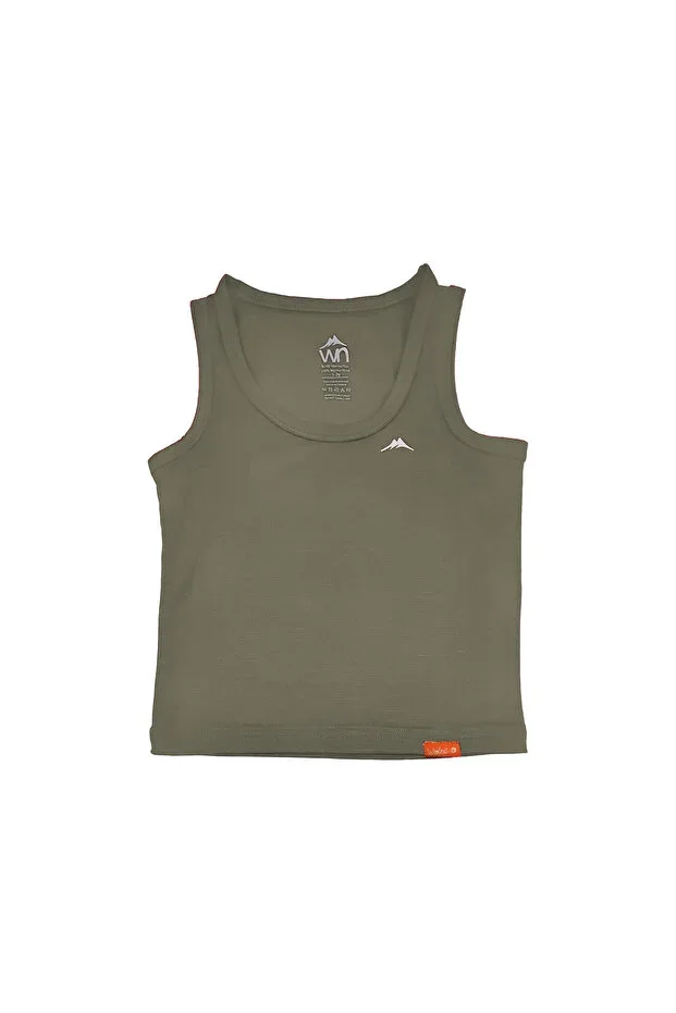 Merino Wool Unisex Khaki Thick Children's Undershirt